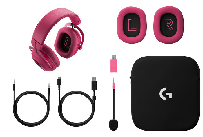Logitech G Pro X3 Lightspeed Wireless Gaming Headset Pink combined product
