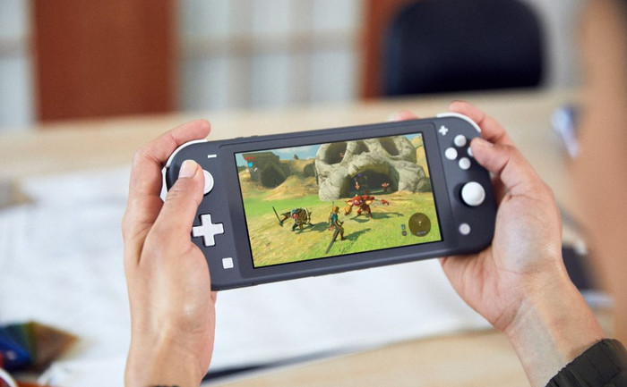 Nintendo Switch Lite + Tomodachi Life: Living the Dream product in use