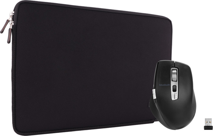 BlueBuilt Laptophülle für Apple MacBook Pro 14 Zoll Schwarz + BlueBuilt Maximus Kabellose Ergonomische Bluetooth-Maus Main Image