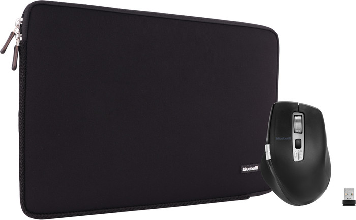 BlueBuilt Laptophülle für Apple MacBook Pro 16 Zoll Schwarz + BlueBuilt Maximus Kabellose Ergonomische Bluetooth-Maus Main Image