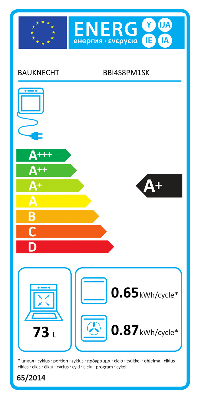 Bauknecht BBI4S8PM1SK energielabel