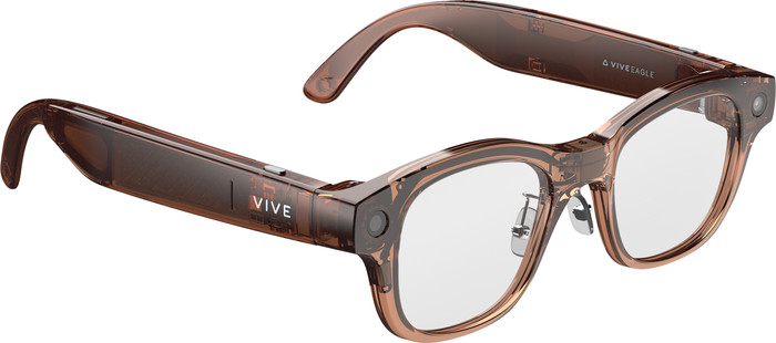 HTC VIVE Eagle AI Glasses Photochromic Rectangular Coffee left side