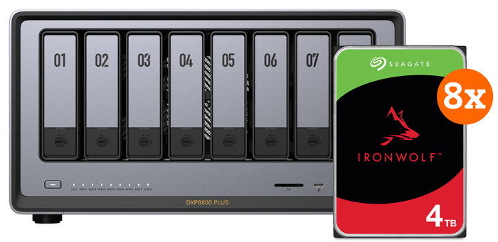 UGREEN NASync DXP8800 Plus + Seagate IronWolf 8TB 4-pack Main Image