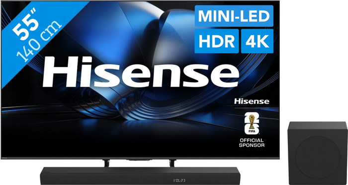 Hisense ULED 55 Zoll U79SE (2026) + Hisense HS3100 Main Image
