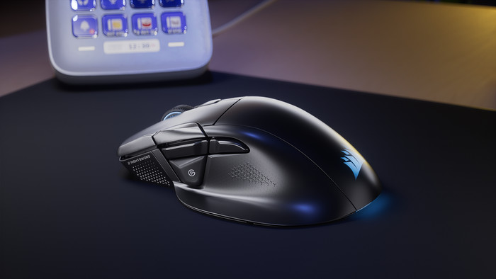 Corsair Nightsword V2 Stream Deck Wireless Gaming Mouse Black product in use