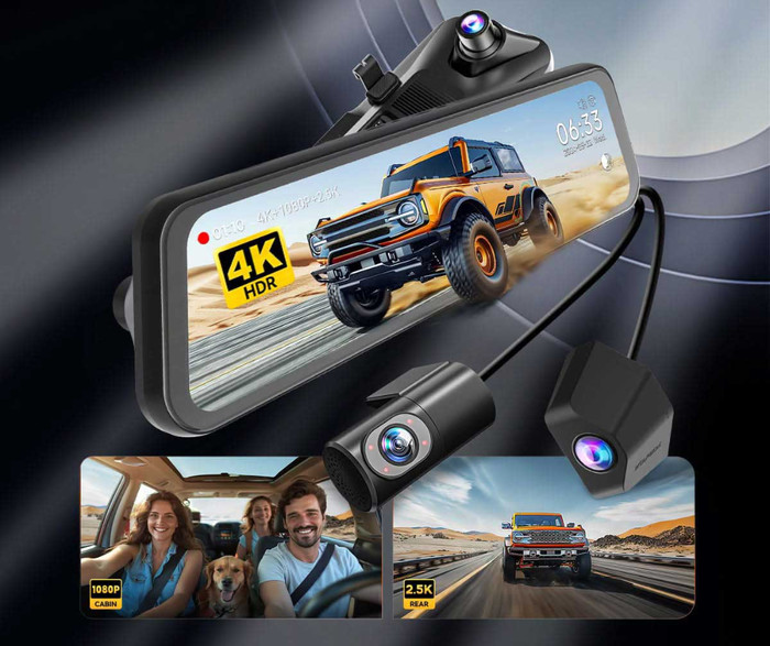 Wolfbox G900 Tripro Cabin 3CH 4K WLAN GPS 256GB produkt in gebrauch