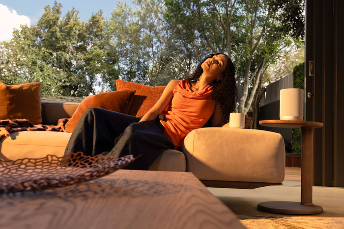 Denon Home 200 Silver product in use