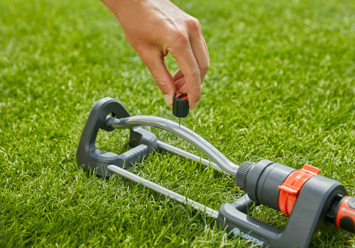 Gardena Viereckregner Aqua S produkt in gebrauch