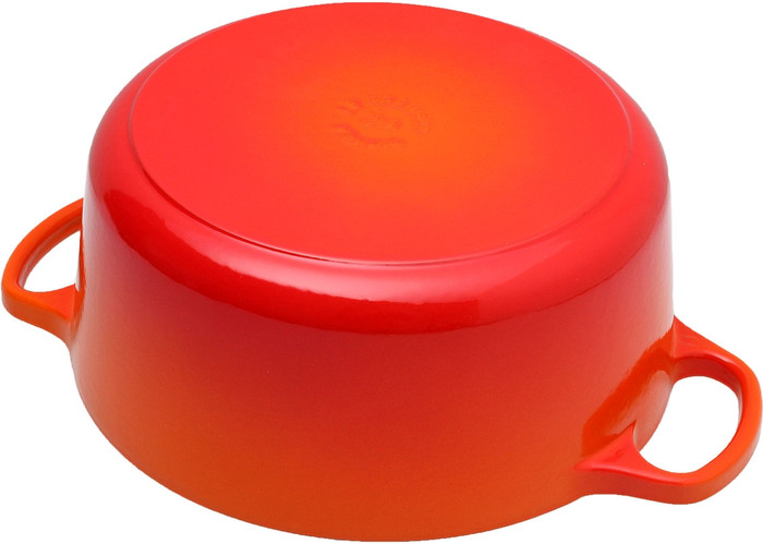 Le Creuset Signature Runder Bräter 26 cm Ofenrot unten
