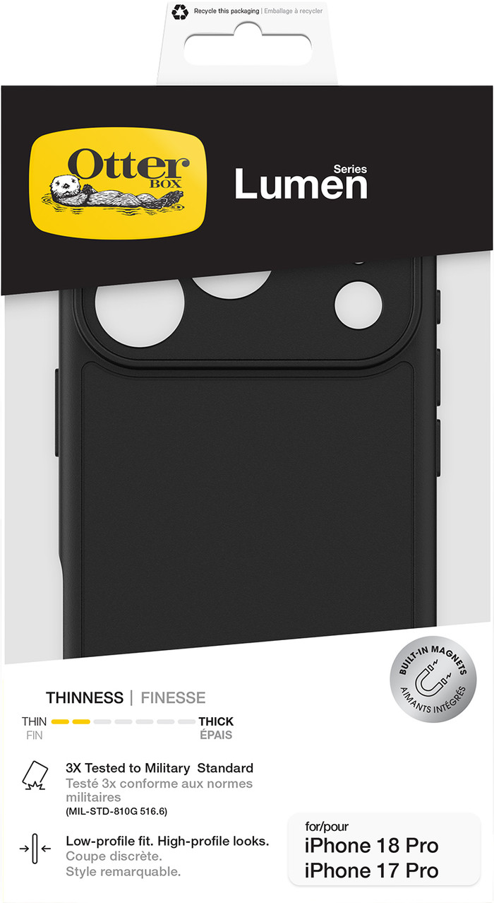 Otterbox Lumen iPhone 18 Pro / 17 Pro Backcover Schwarz verpackung