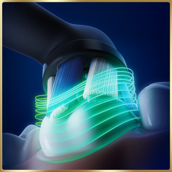 Oral-B iO 9n Rose Quartz und Onyx Schwarz Doppelpack Special Edition produkt in gebrauch