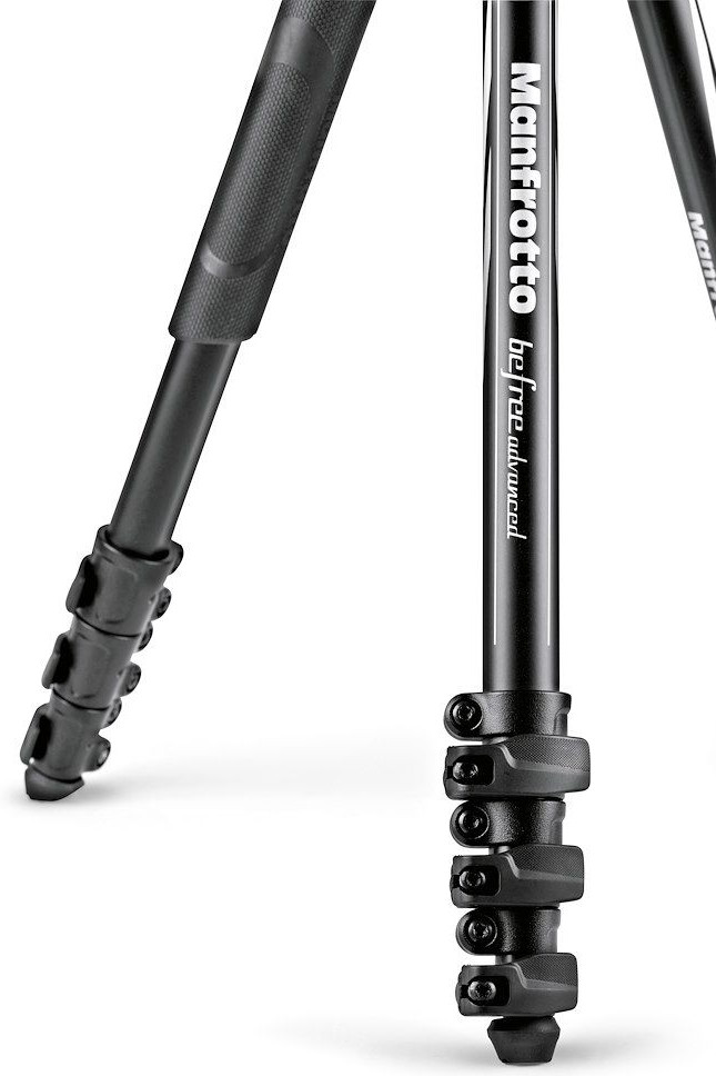 Manfrotto Advanced Aluminum Travel Tripod Lever + Kugelkopf detail