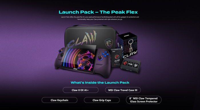 MSI Claw 8 EX AI+ CG3EM Void Purple Launch Pack-019NL visual supplier
