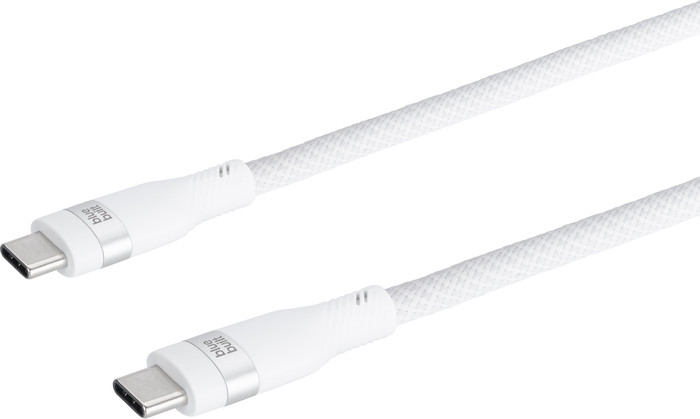 BlueBuilt USB-C Videokabel 240 W 2 m Nylon Weiß linke seite