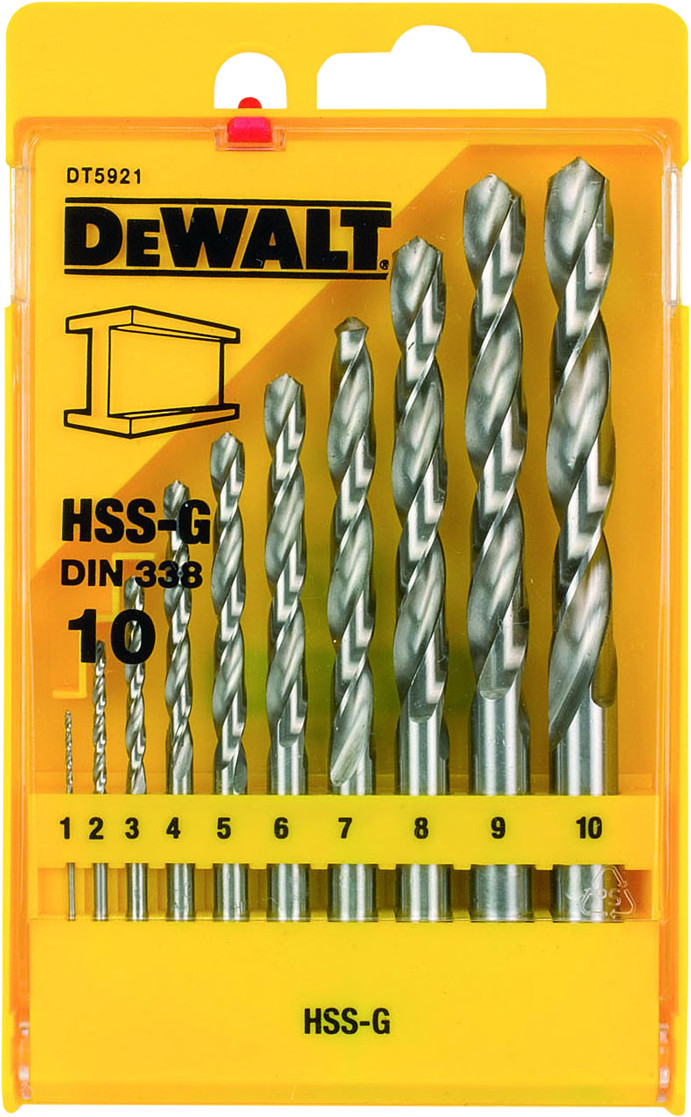 DeWalt 10-piece metal drill set HSS-G Main Image