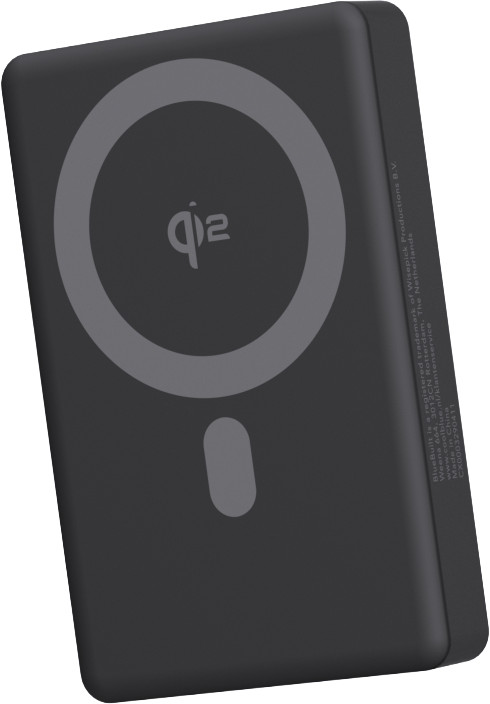 BlueBuilt Wireless Powerbank mit MagSafe und Qi2 10.000 mAh mit Schnellladefunktion Schwarz rechte seite