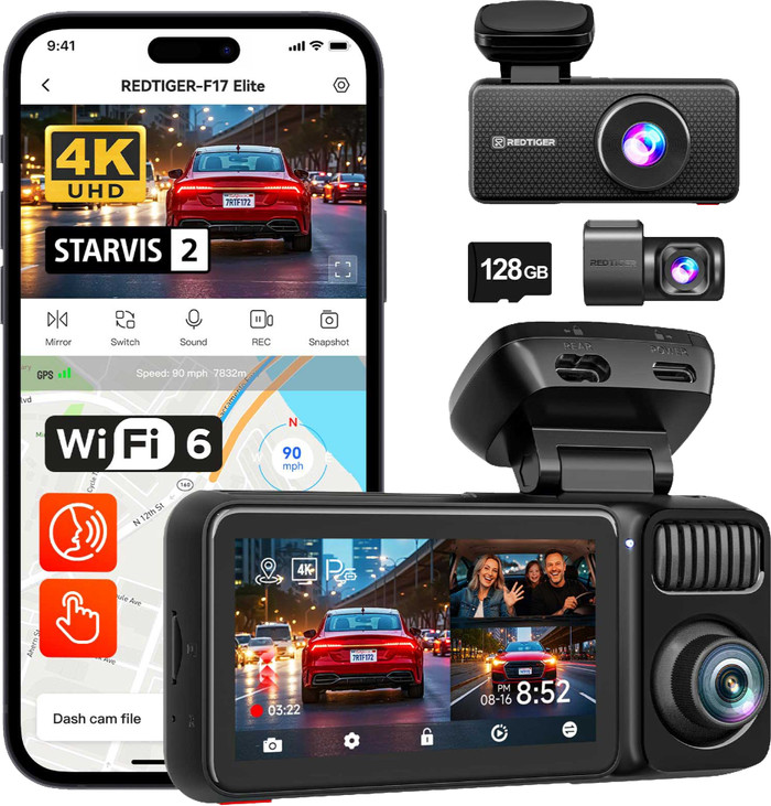 Redtiger F17 Elite 3CH 4K WLAN GPS 128GB zubehör