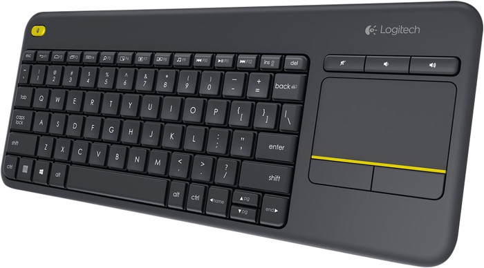 Logitech K400 Plus Wireless Touch Schwarz QWERTZ vorne