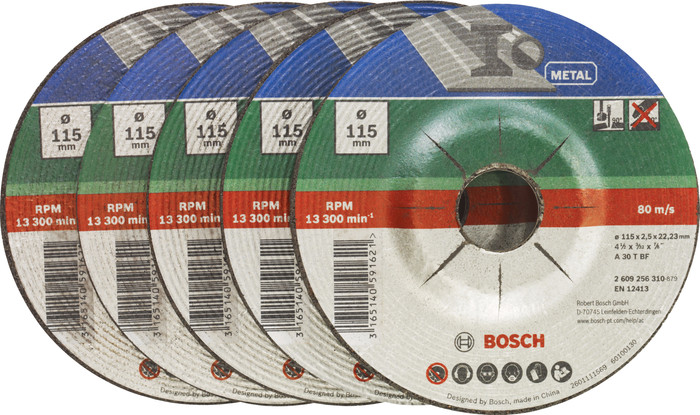 Bosch Grinding disc Metal 115 mm 5 pieces Main Image