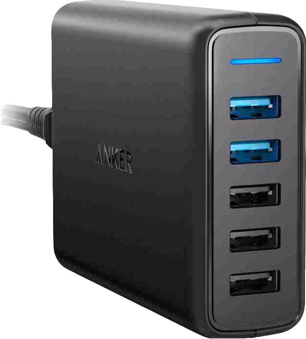 Anker PowerPort Speed Charger 5 USB Ports 18W Quick Charge 3.0 Black Main Image