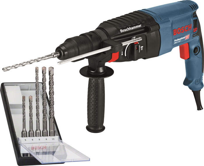 Bosch Professional GBH 2-26 F + SDS Plus Drill Bit Set front