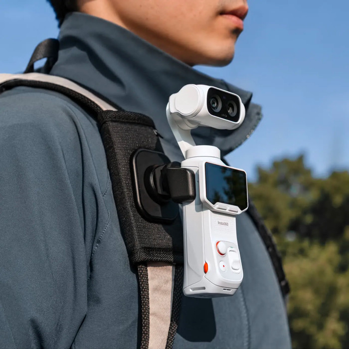 Insta360 Backpack Mount for Luna Series product in use