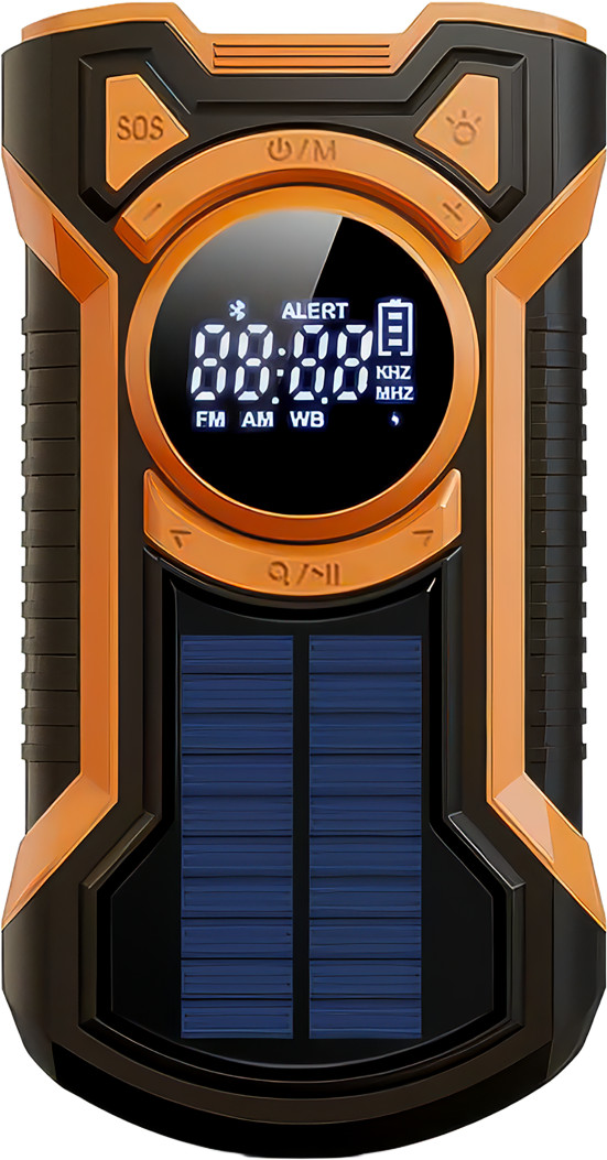 Just in Case Notfallradio mit Solarmodul und Powerbank 5.000 mAh Orange vorne