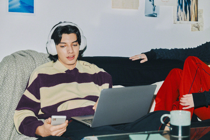 Sony ULT Wear Black product in use