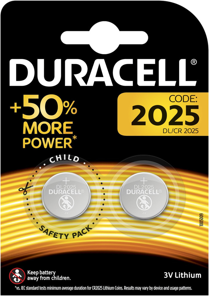 Duracell Specialty 2025 Lithium button cell battery 3V 2 pieces Main Image