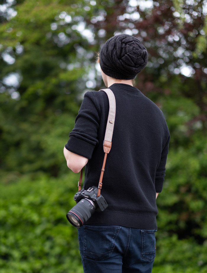 Rollei Camera Strap Brown product in use