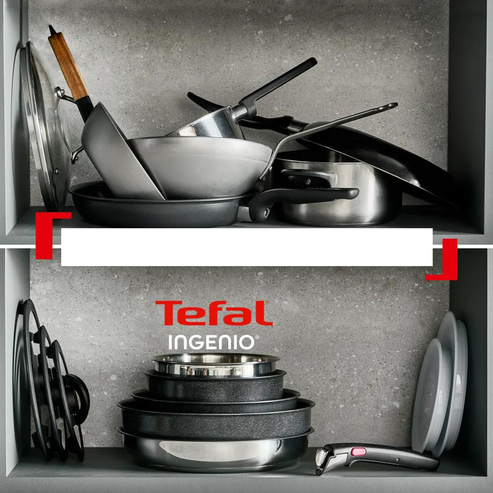 Tefal Ingenio Excellence Ceram Pfannenset 3-teilig produkt in gebrauch