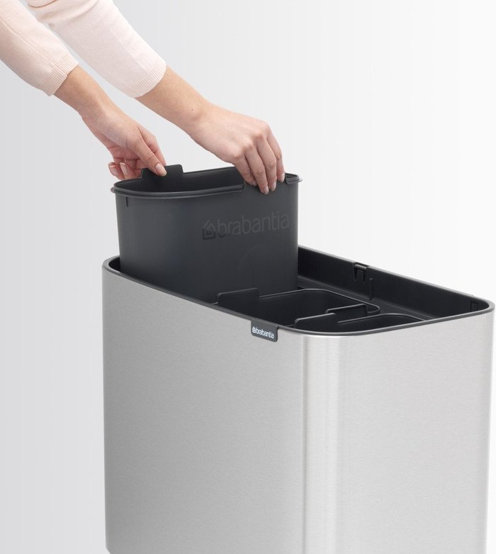 Brabantia Bo Touch Bin Mülleimer 3 x 11 Liter Matt Steel Fingerprint Proof detail