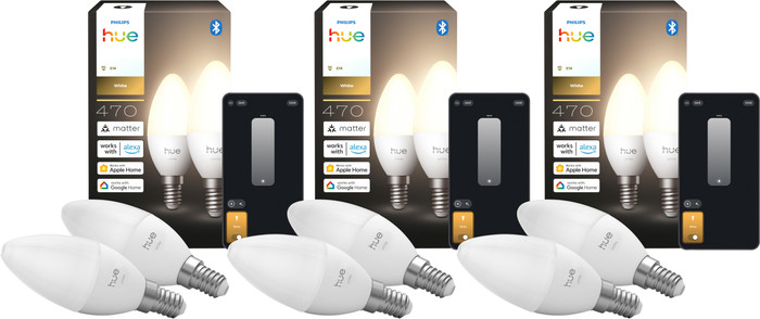 Philips Hue Kerzenlampe White E14 6er-Pack Main Image