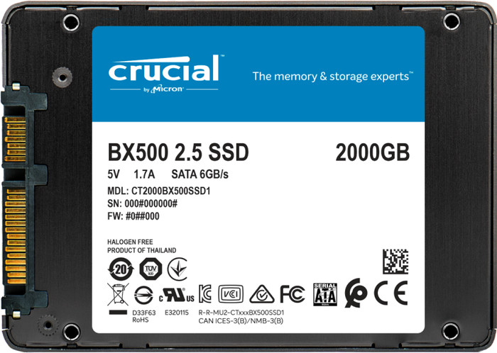 Crucial BX500, 2,5 Zoll, 2 TB rückseite