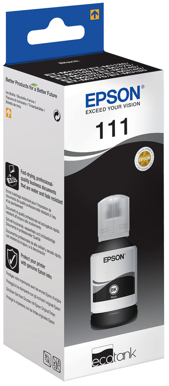 Epson 111 Tintenflasche Schwarz verpackung