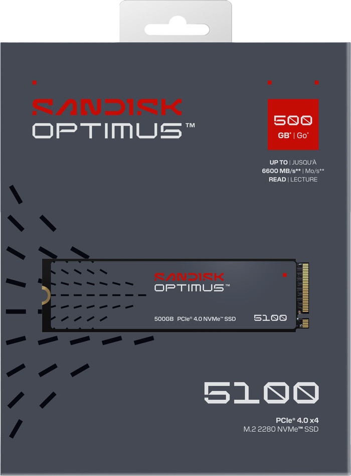 SANDISK Optimus 5100 500GB NVMe-SSD verpackung