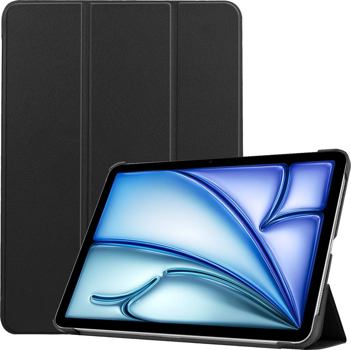 Just in Case Smart Tri-Fold Apple iPad Air (2026/2025/2024) Book Case Black combined product