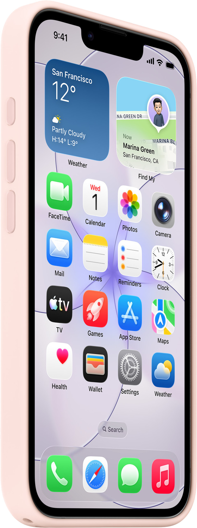 Apple iPhone 17e Backcover mit MagSafe Hellrosa rechte seite