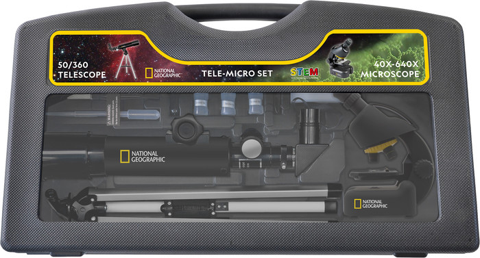 Bresser National Geographic Telescope and Microscope Set with Smartphone Adapter accessory