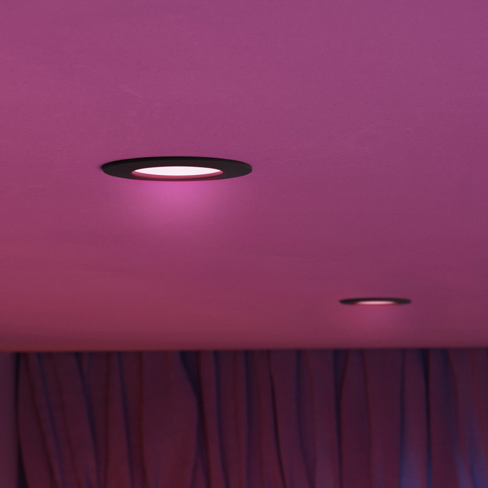 Philips Hue Recessed Spot Light Slim - White and Color 90mm - Black product in use