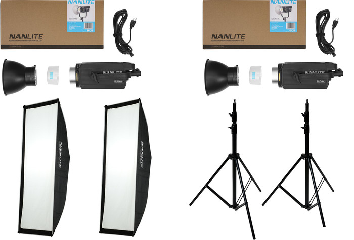 Nanlite FS300B LED Bi-Color Dual Kit (with light stand and softbox) Main Image