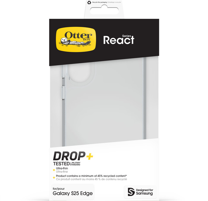 Otterbox React Samsung Galaxy S25 Edge Backcover Transparent verpackung