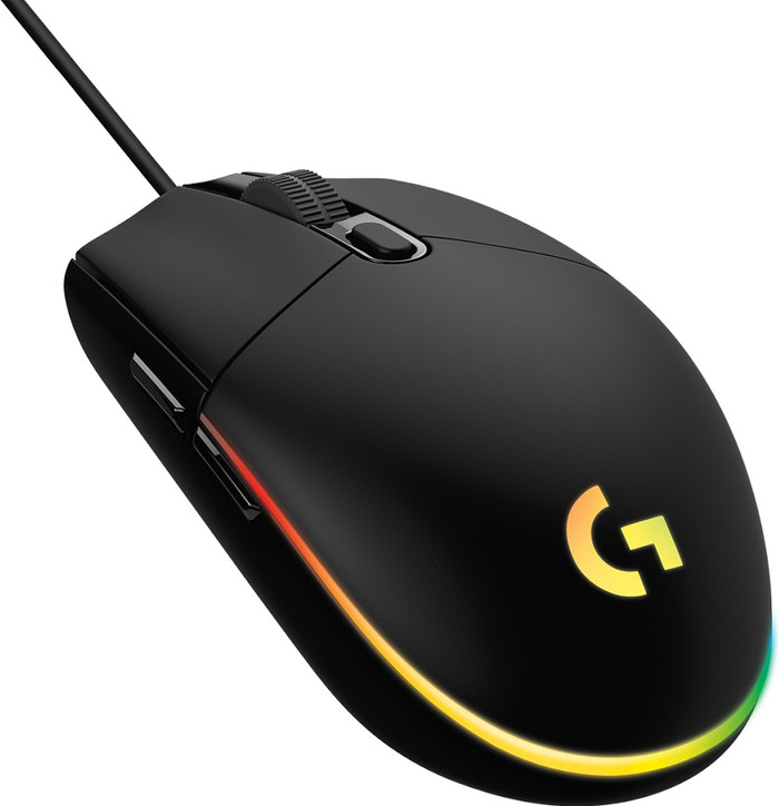 Logitech G203 Lightsync Gaming-Maus Schwarz linke seite