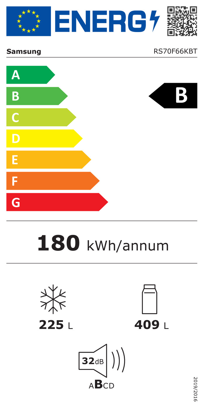 Samsung RS70F66KBTEF energy label