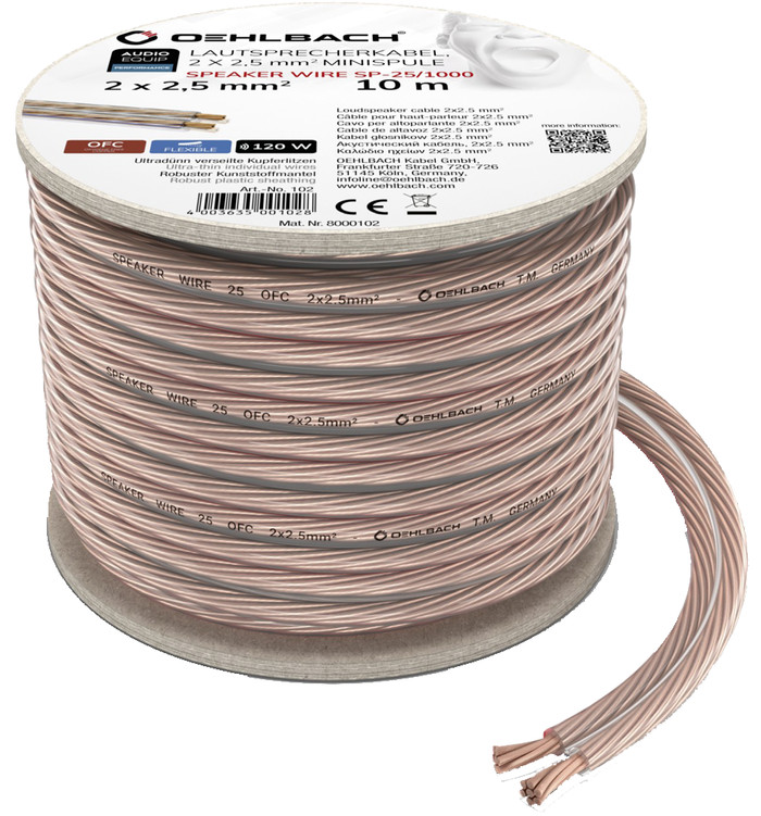 Oehlbach Speaker Cable (2x2.5 mm) 10m Main Image