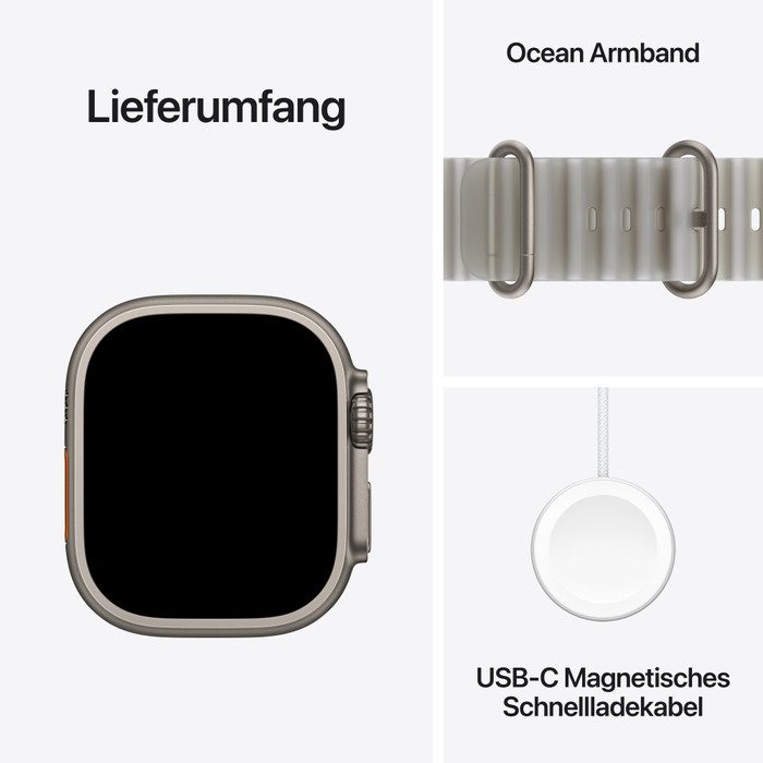 Apple Watch Ultra 4 Cellular 49 mm Natur Ocean Armband visueller lieferant