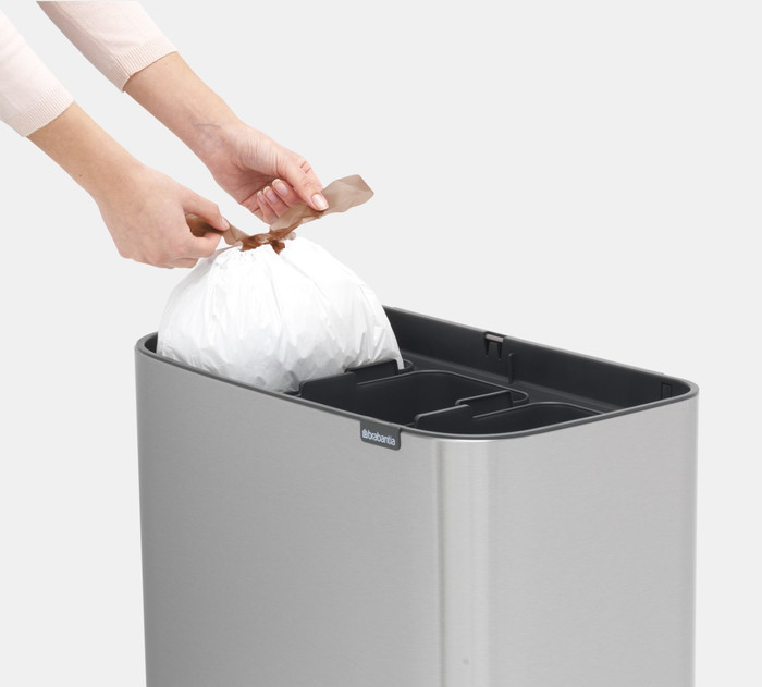 Brabantia Bo Touch Bin Mülleimer 3 x 11 Liter Matt Steel Fingerprint Proof detail