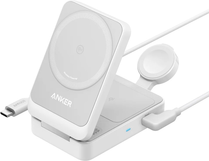 Anker Prime 3-in-1 MagGo Foldable Wireless Charger 15W White front