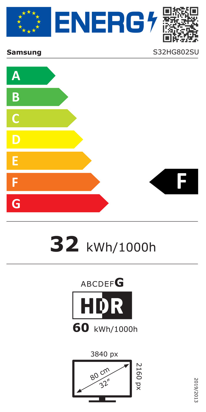 Samsung G8 G80SH LS32HG802SUXEN OLED energielabel