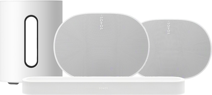 Sonos Beam Ultra Weiß + Sonos Sub Mini + 2x Era 300 Weiß Main Image